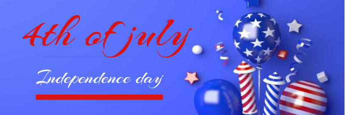 Blue 4th Of July 2024 Banner 2' × 6' template