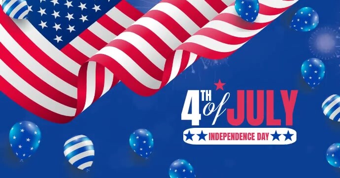 Blue  4th Of July Facebook Shared Image template