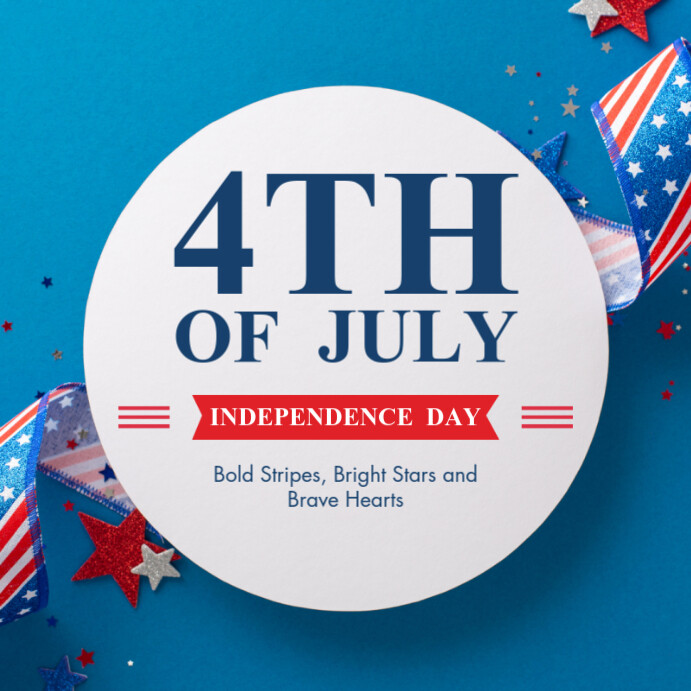 Blue 4th Of July Instagram Post template