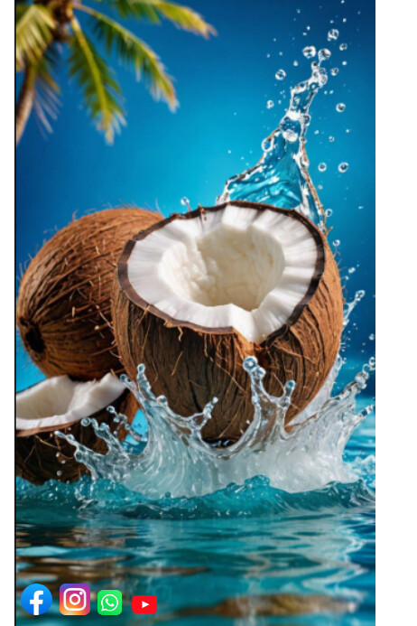Copy of Blue Abstract Coconut Splash Poster | PosterMyWall