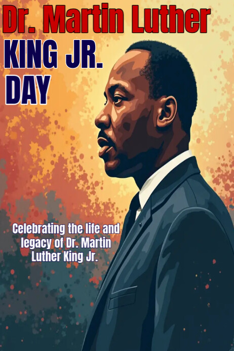 Blue Abstract Martin Luther King Tribute Poster Cartaz template