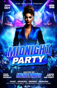 Blue Abstract Night Club Party Deejay Party Custom Flyer For Your Next Event Tabloid template