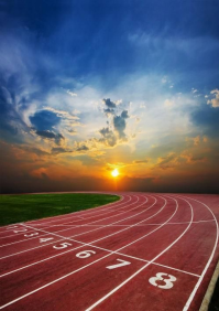 Blue Abstract Running Track A4 template