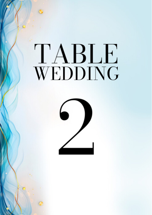 Blue abstract table number template | PosterMyWall