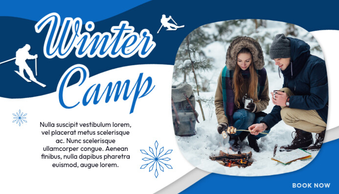 Blue Abstract Winter Camp Blog Header template