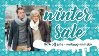 Blue Abstract Winter Sale 50% Off Blog Header template