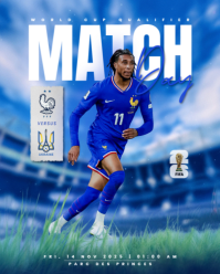 Blue Abstrak Soccer Match Day Instagram Portrait template