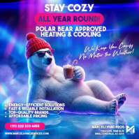 Blue Air Conditioning HVAC Repair Service Square Video template