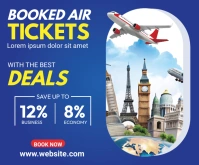 Blue Air Ticket Booking Ad Template Medium Re
