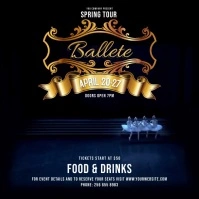 Blue and Black Ballet Square Video template