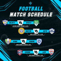 สีดำ Football Match Schedule Сообщение Instagram Template
