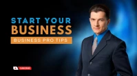 Blue and Black Start Your Business YouTube Th template