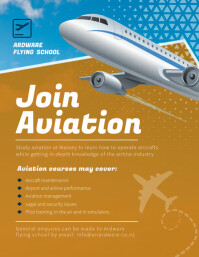 Blue and white pilot program flyer Template | PosterMyWall