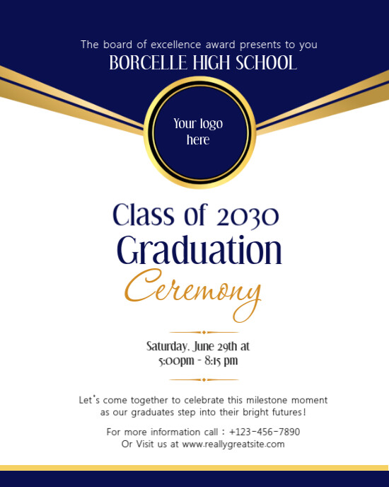 Gold Graduation Program Graduation Ceremony Template | PosterMyWall