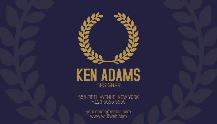 Blau Und Gold Luxus Elegand Visitenkartenvorlage Vorlage Postermywall