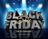Blue and Gold Modern Black Friday Sale Campaign Facebook Post Medium Reghoek template