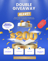 Blue Giveaway Promotion Instagram Portrait Template