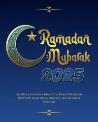 blue and gold ramadan poster template Instagram Portrait