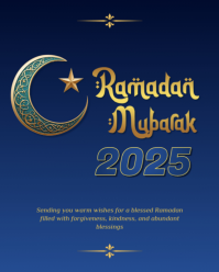 blue and gold ramadan poster template Instagram Portrait