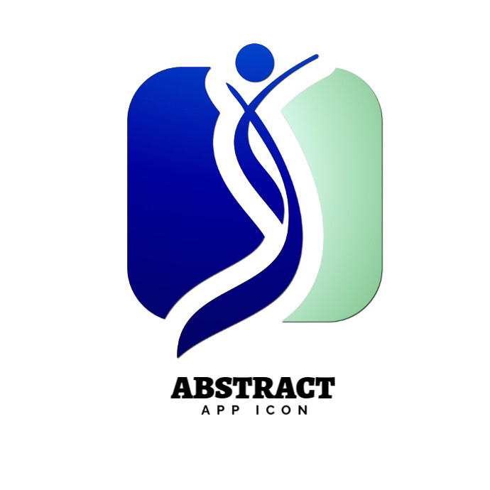 Blue and Green Abstract Human Icon for Wellness Logo template
