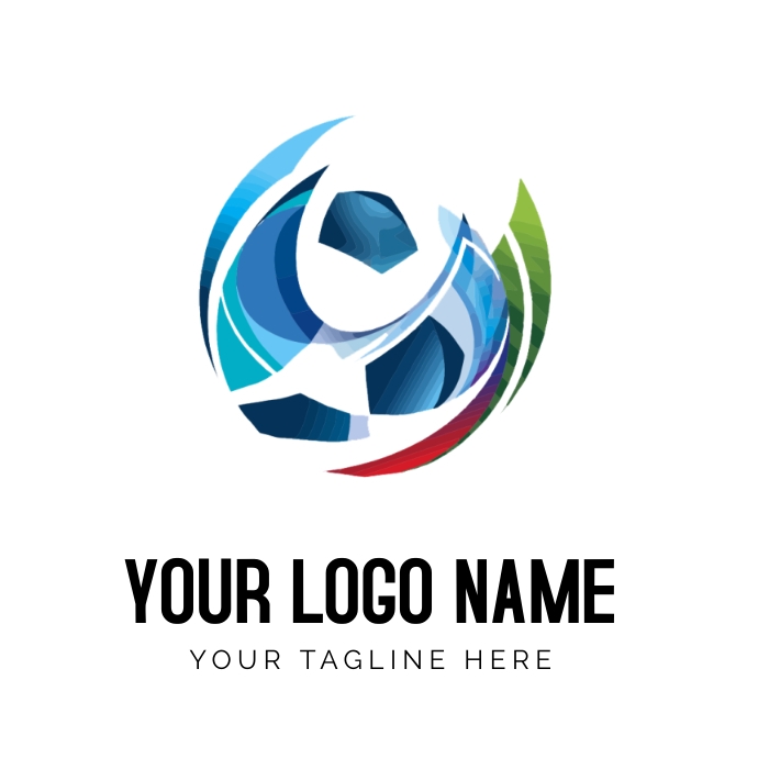Blue and green ball team logo template