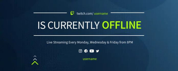 Blue And Green Offline Twitch Banner Template Postermywall