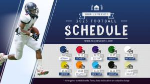 Blue and Grey Football Digital Display Schedule Цифровой дисплей (16 : 9) template