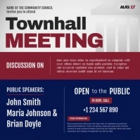 Blue and Maroon Townhall Meeting Square Video template