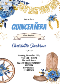 Blanco Quinceañera Celebration A6 Template