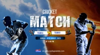 Blue and Orange Dynamic Cricket Match Sports YouTube Thumbnail template