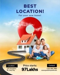 Blue and orange Joyful Real Estate Marketing Instagram Portrait template