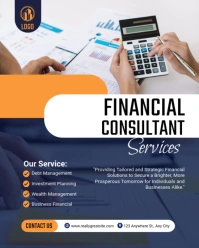 Blue and Orange Modern Financial Consultant Services Instagram Post template