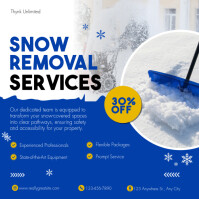 Blue And Orange Modern Snow Removal Services Instagram Post Instagram-opslag template