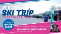 Blue and Pink Winter Sports Facebook Cover Vi template