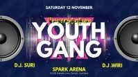 Blue and Pink Youth Concert Slideshow Post Digital na Display (16:9) template