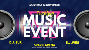Blue and Pink Youth Concert Slideshow Post Digitalt display (16:9) template