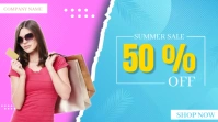 Blue and purple summer sale template Tampilan Digital (16:9)