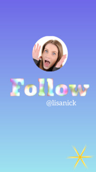 Blue a Purple Tiktok Rám s fotografiou šablóna príbehu Instagram