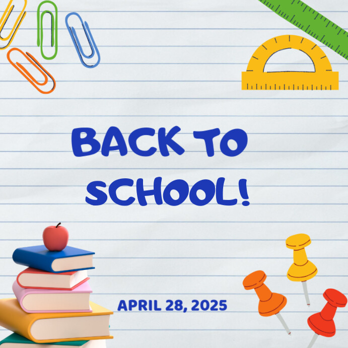 Blue and red back to school Instagram post Iphosti le-Instagram template