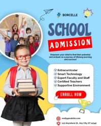Blue and Red Playful School Admission Instagram Post template