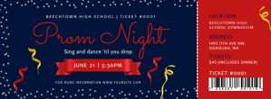 Blue and Red Prom Night Event Ticket Facebook Cover Photo template