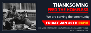 Blue and red Thanksgiving Feed the Homeless B รูปปกบน Facebook template