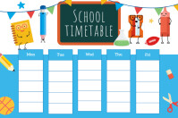 Green School Timetable Portrait Poster Template | PosterMyWall