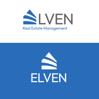 Blue and White customizable Real estate logo - house icon logo template