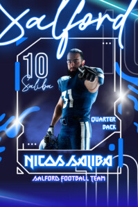 Lilla Football Player Promotion Plakat Template