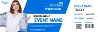 blue and white generic ticket template design Banner 2' × 6'
