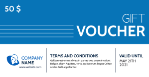 蓝色 Gift Voucher Facebook Shared Image Template