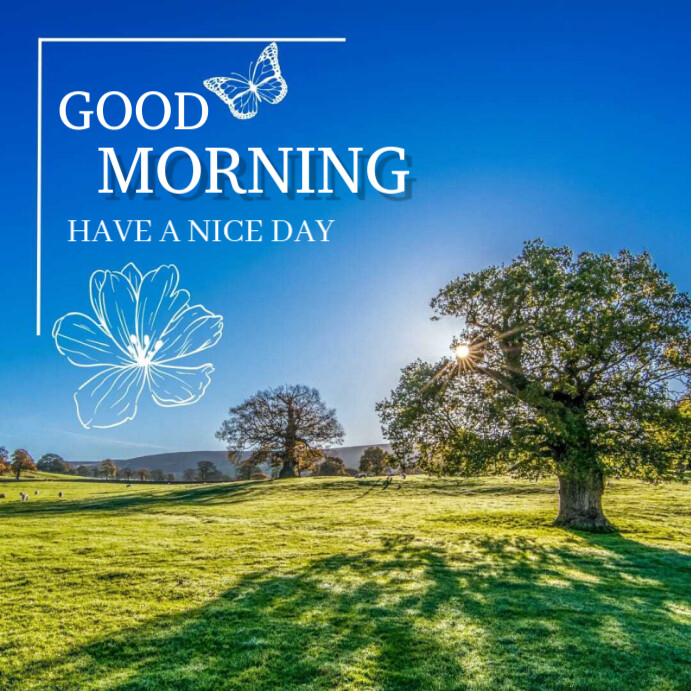 Blue And White GOOD MORNING Instagram Post Template | PosterMyWall