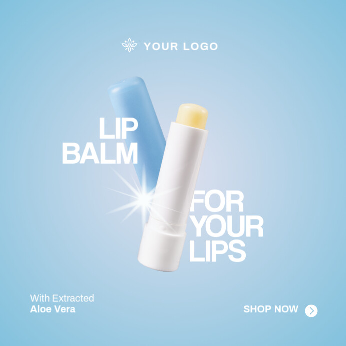 Balm Poster Blue and White Lip Balm Instagram Post Template | PosterMyWall