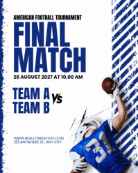 Blue and White Modern Abstract American Football Final Match Instagram Post template